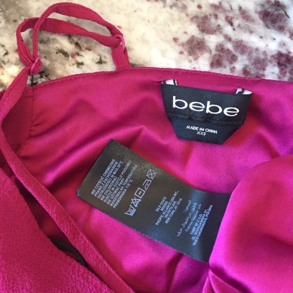 BEBE ‘Lattice Detail Woven Dress’ Flutter Sleeve ii - Picture 7 of 8